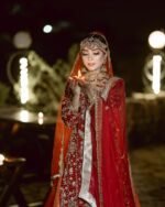 ARed Farshi With Twin Dupatta. bridal