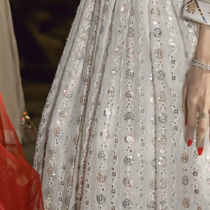 ACouture white multi lehnga. - Image 5