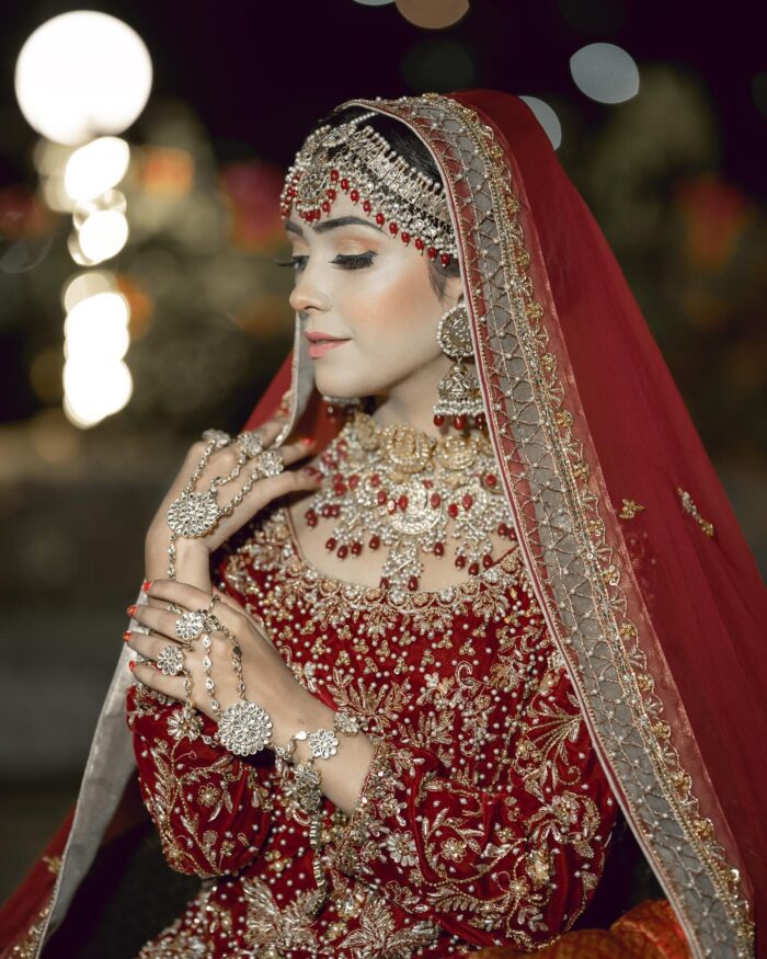ARed Farshi With Twin Dupatta. bridal - Image 4