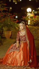 ARed Farshi With Twin Dupatta. bridal - Image 3