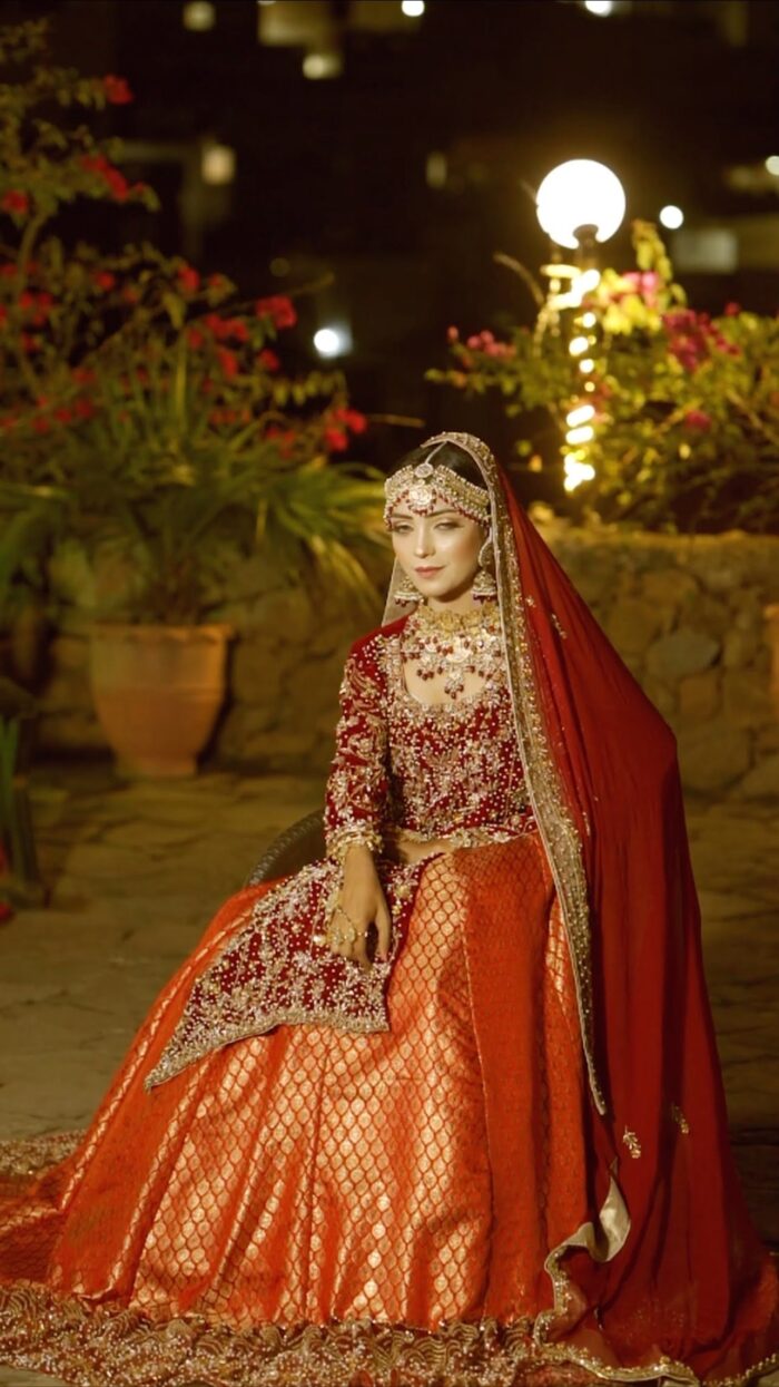 ARed Farshi With Twin Dupatta. bridal - Image 3
