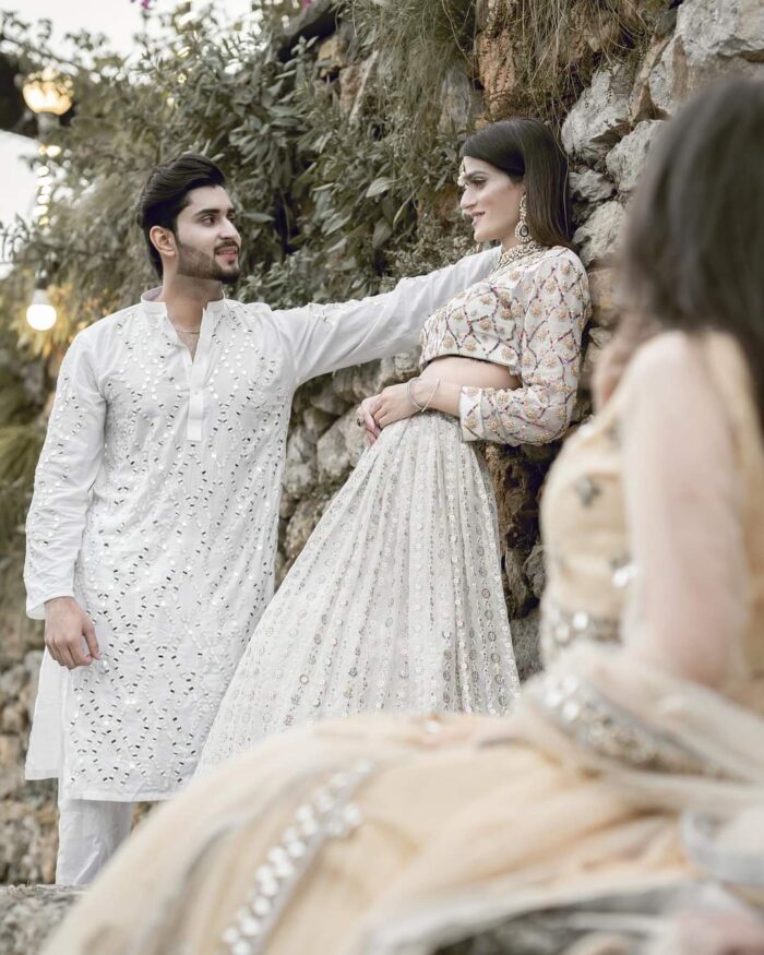 ACouture white multi lehnga. - Image 3